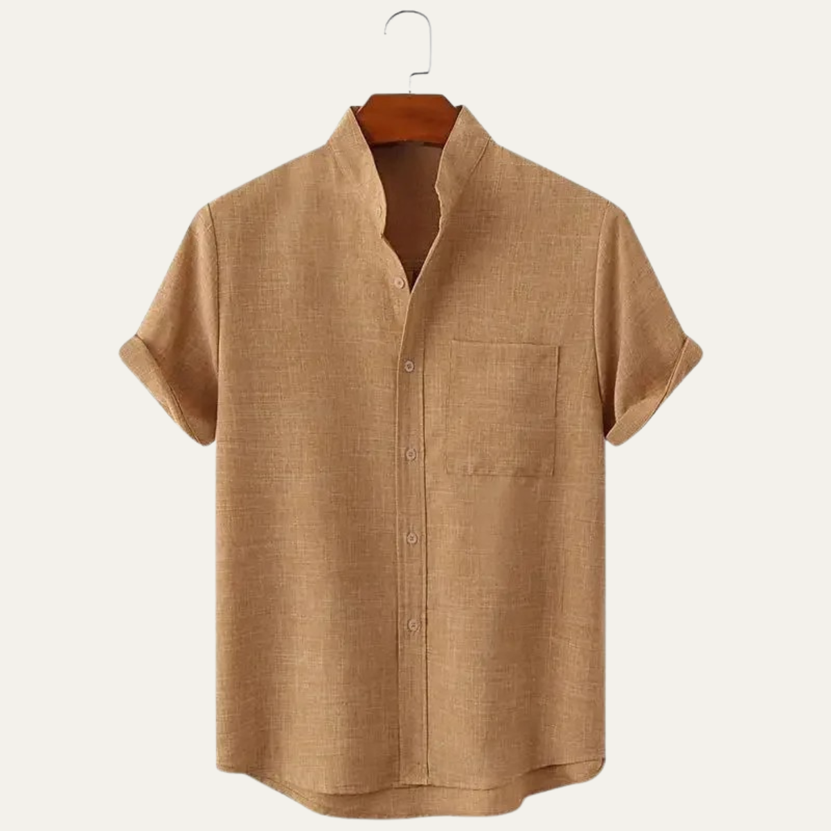 Herren Hemd Oversize Passform Kurzarm Knopfleiste