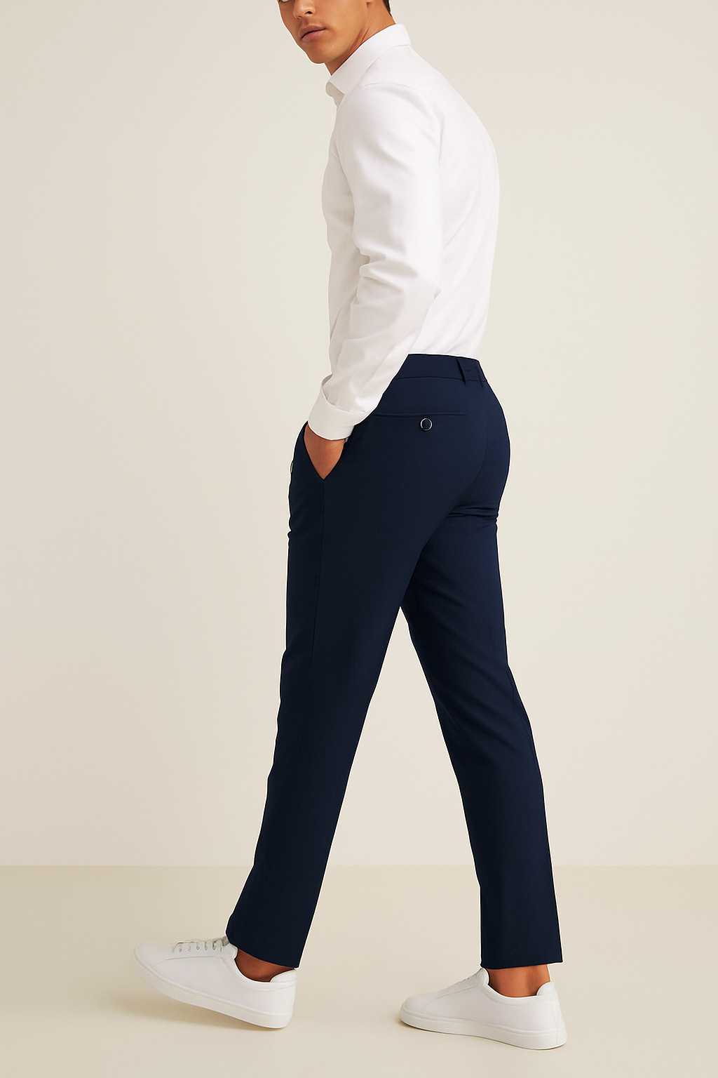Hose Herren Schmale Passform Glatte Vorderseite