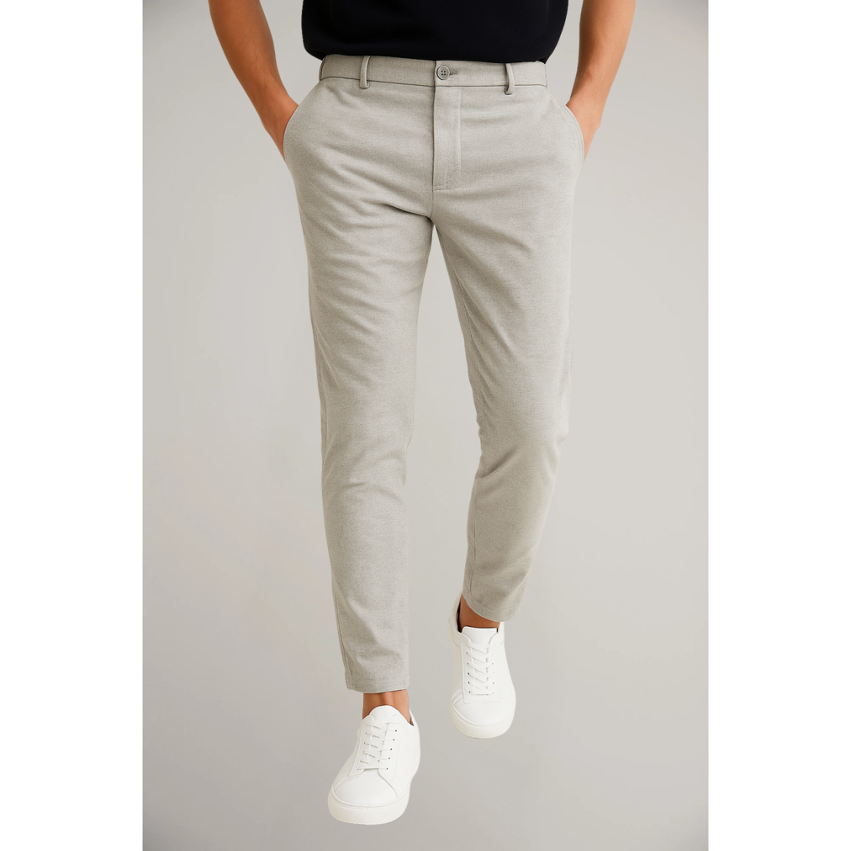 Hose Herren Schmale Passform Glatte Vorderseite