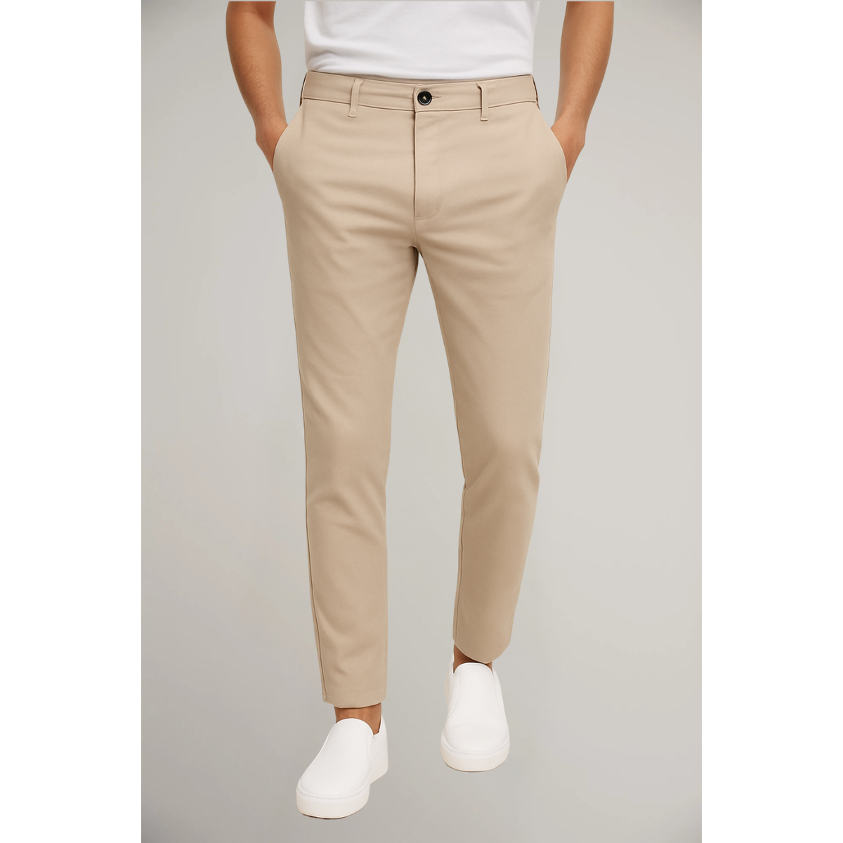 Hose Herren Schmale Passform Glatte Vorderseite