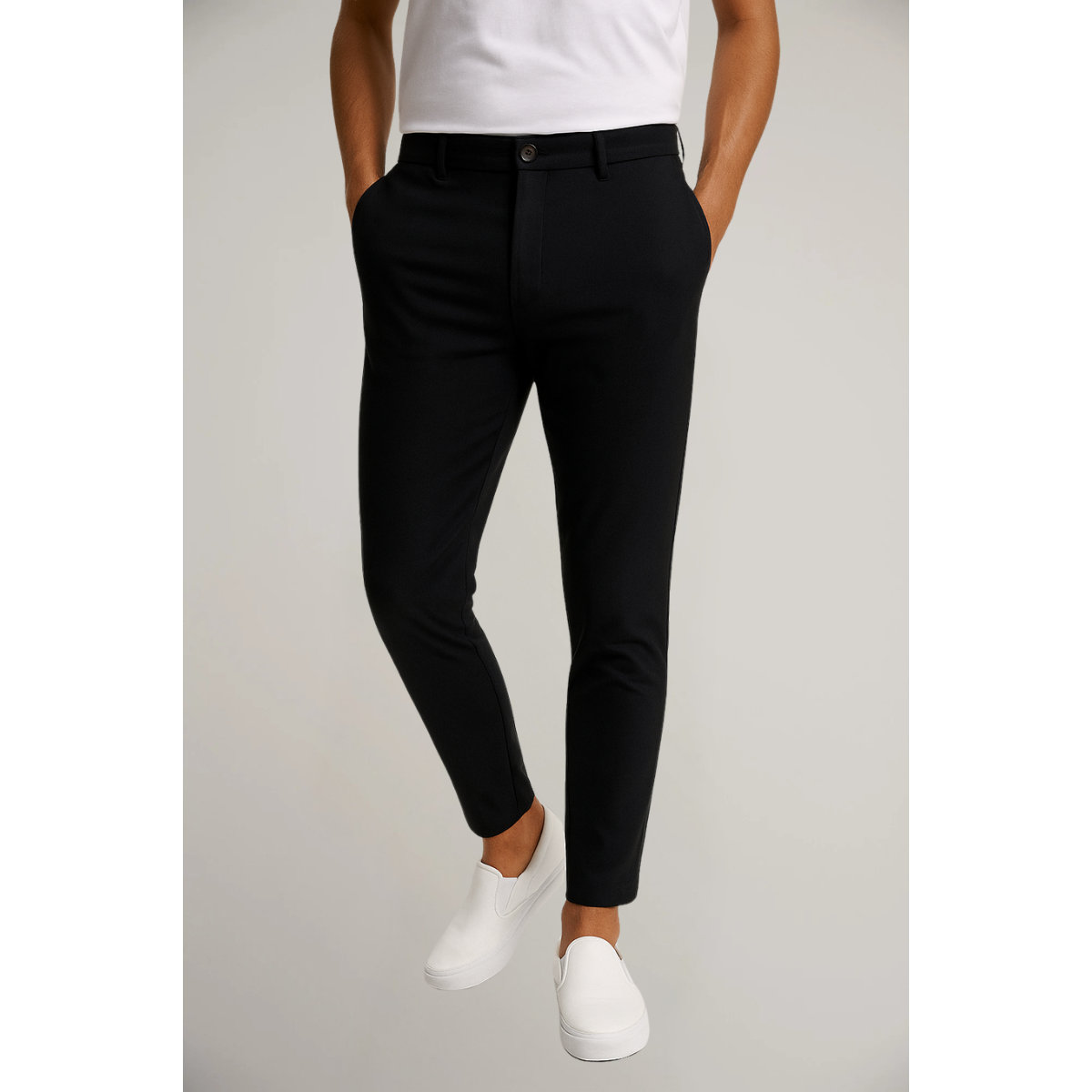Hose Herren Schmale Passform Glatte Vorderseite