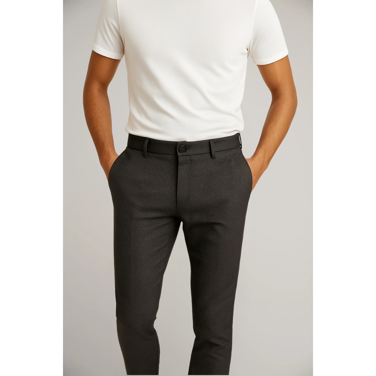 Hose Herren Schmale Passform Glatte Vorderseite