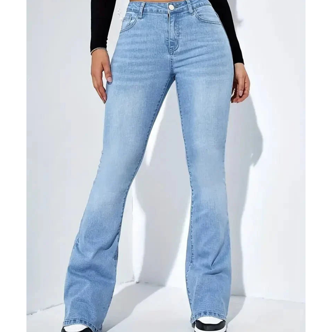 Jeans Damen Hohe Taille Schmaler Schnitt