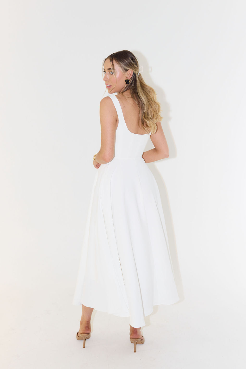 Kleid Damen Ärmellos mit V Ausschnitt und Faltenrock