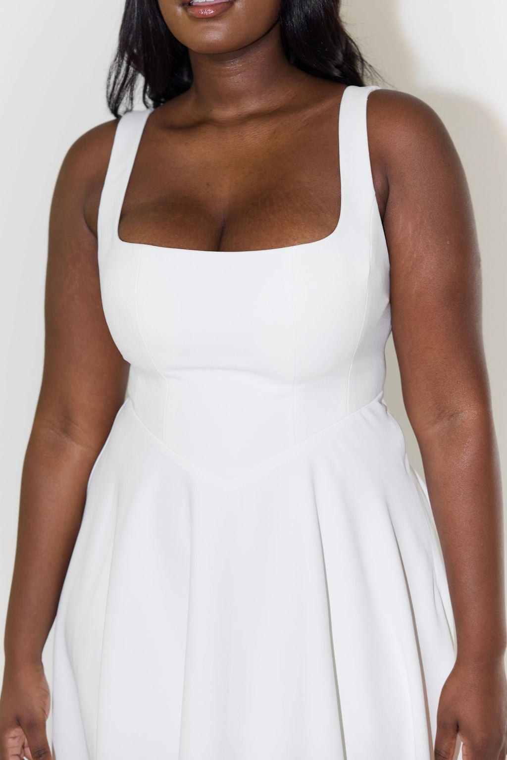 Kleid Damen Ärmellos mit V Ausschnitt und Faltenrock
