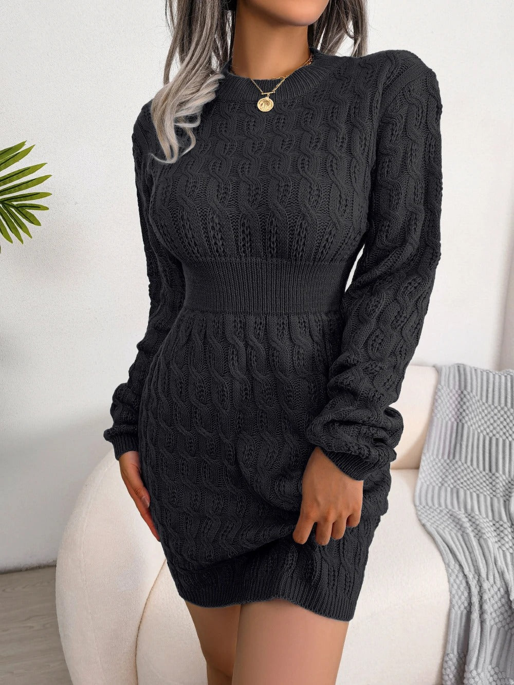 Kleid Damen Strukturierte Passform mit zeitgemäßem Stil
