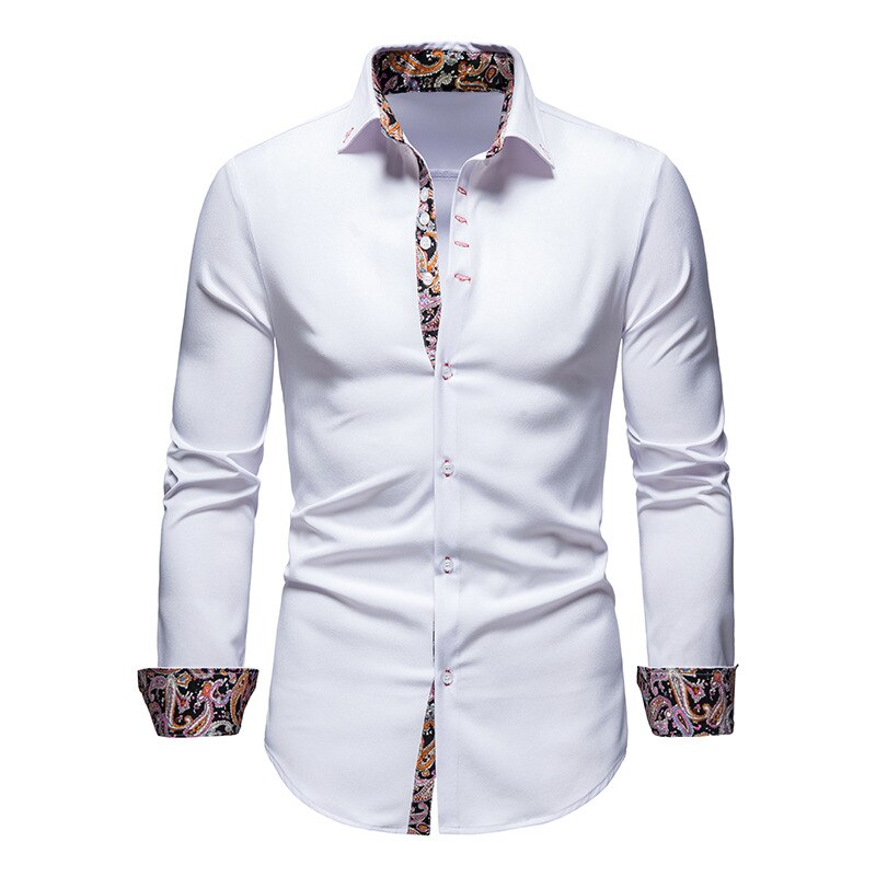 Langarmhemd Herren Kragen Knopfleiste Klassischer Stil