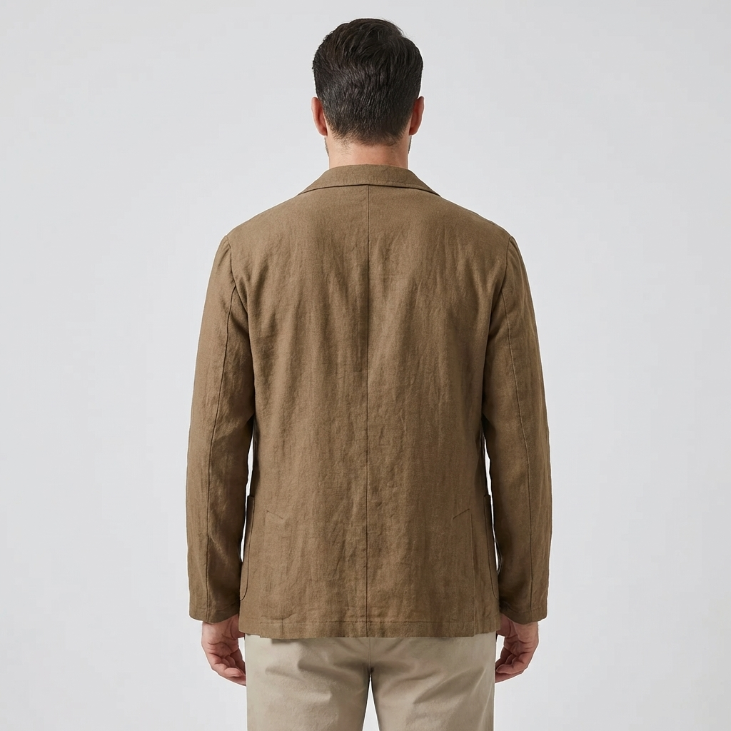 Leinen Jacke Herren Leinenmischung Lockere Passform Leicht