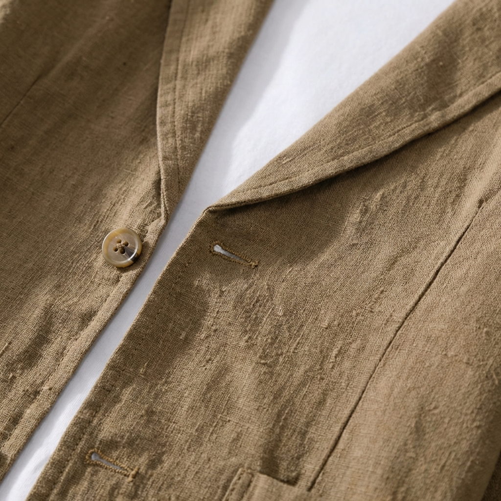Leinen Jacke Herren Leinenmischung Lockere Passform Leicht