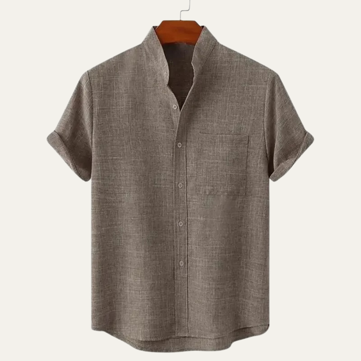 Leinenhemd Herren Oversize Kurzarm Knopfverschluss