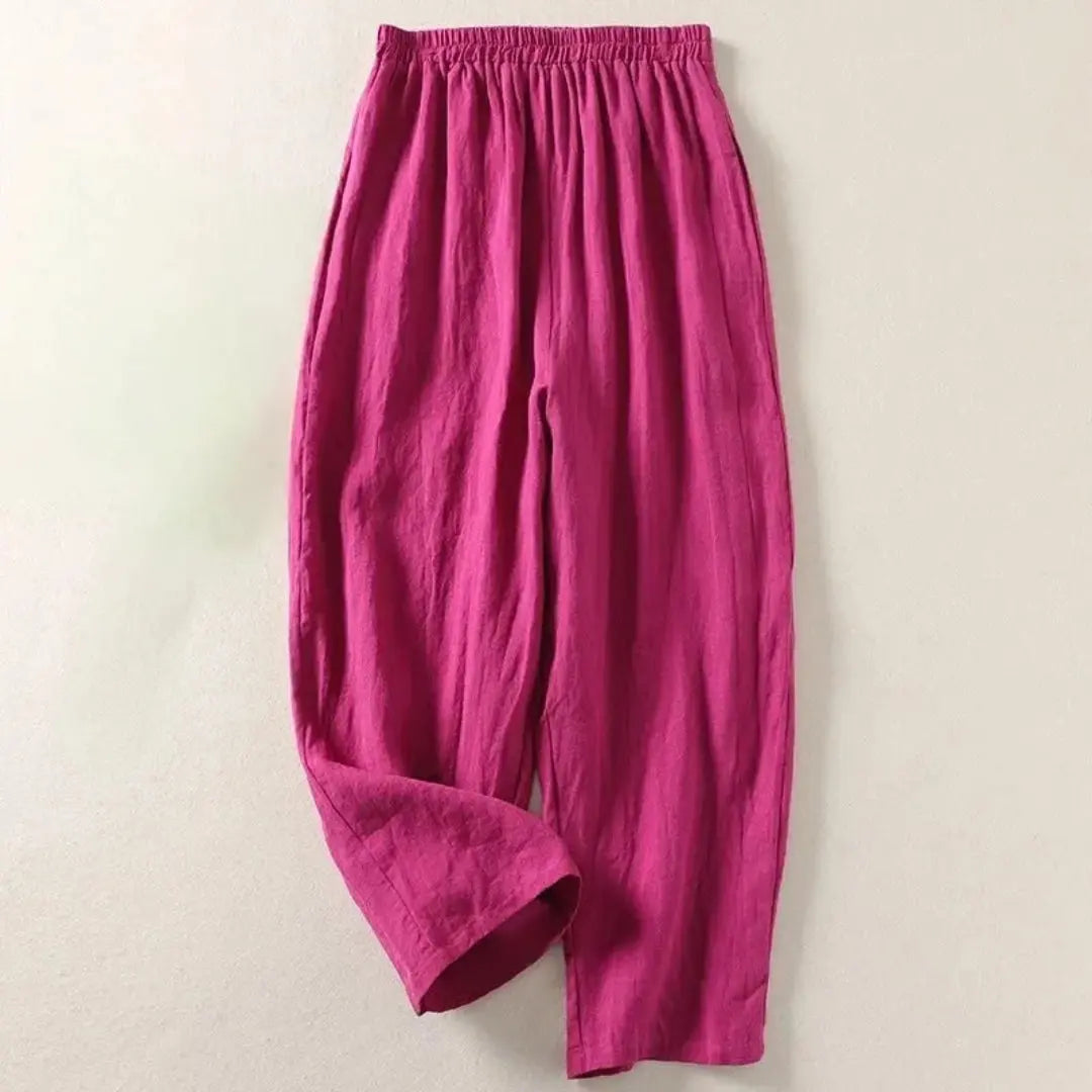 Leinenhose Damen – Lockerer Schnitt & verkürzte Länge