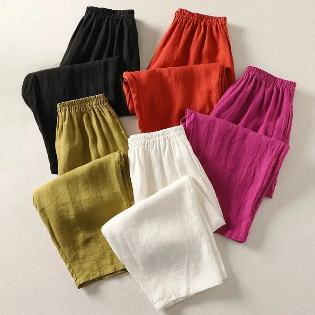 Leinenhose Damen – Lockerer Schnitt & verkürzte Länge