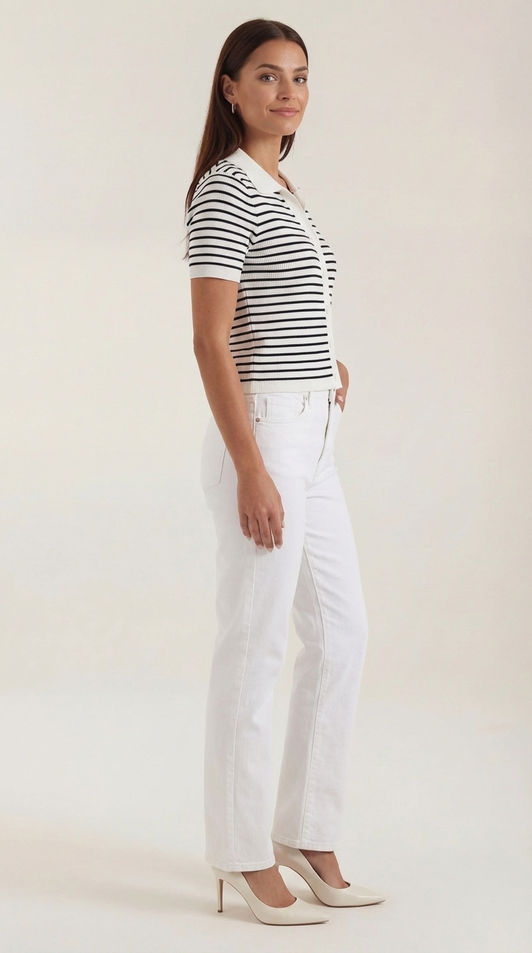 Poloshirt Damen mit Knopfleiste vorne