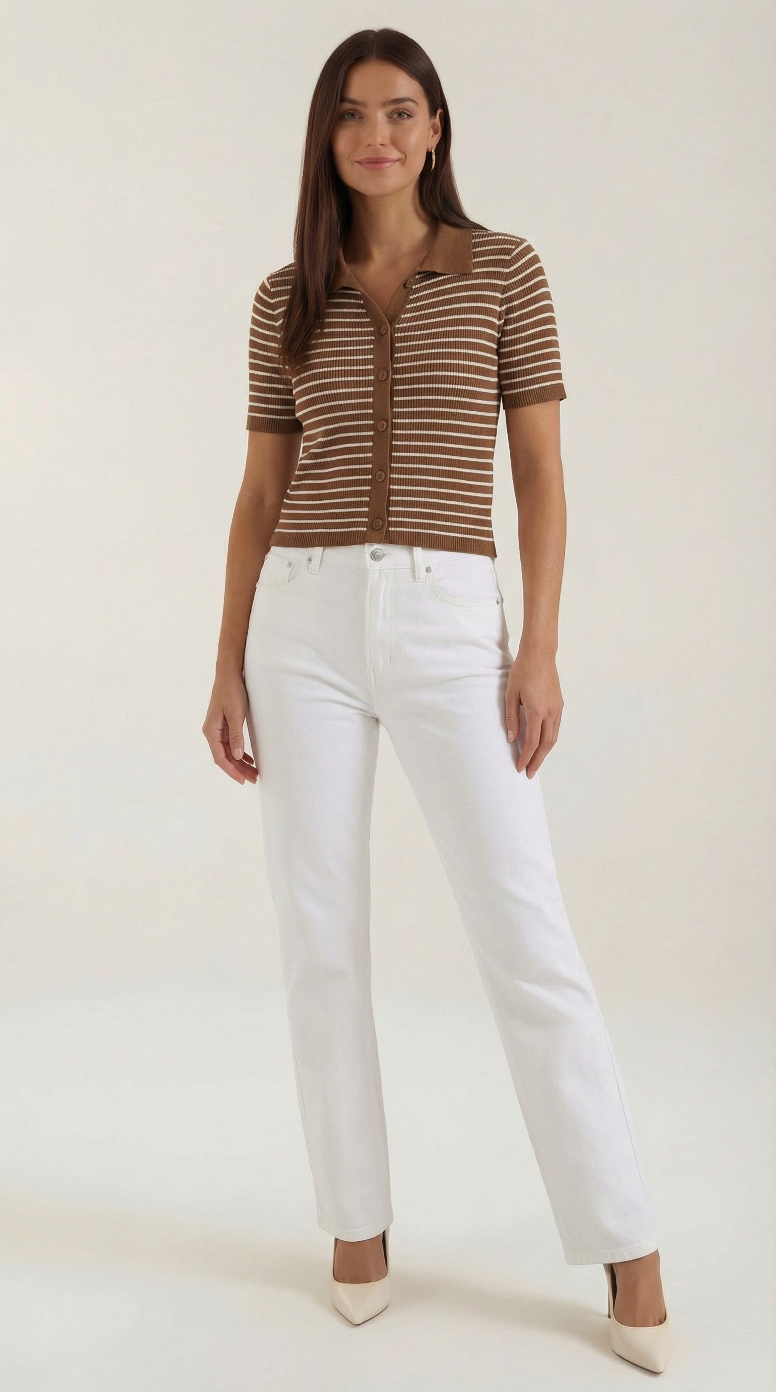 Poloshirt Damen mit Knopfleiste vorne