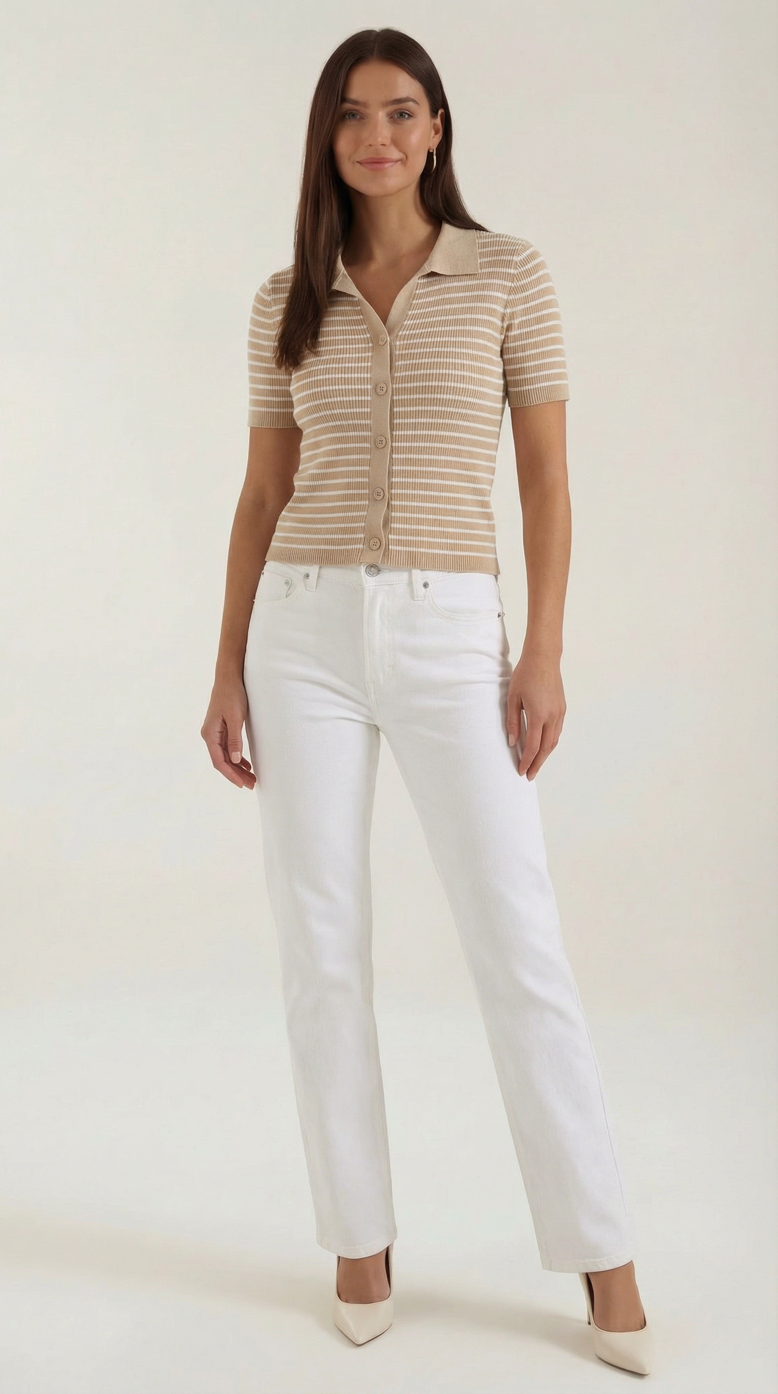 Poloshirt Damen mit Knopfleiste vorne