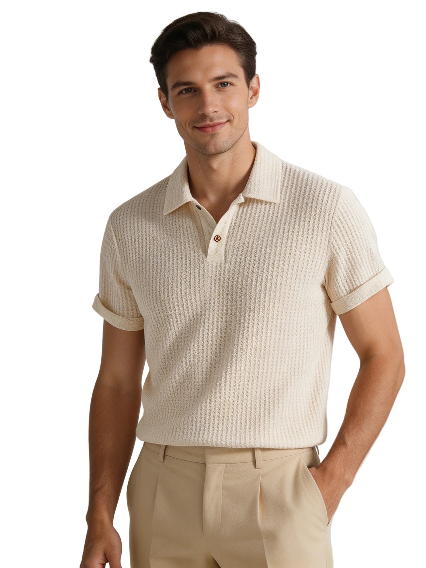 Poloshirt Herren Zweiknopfleiste Klassische Kragenform