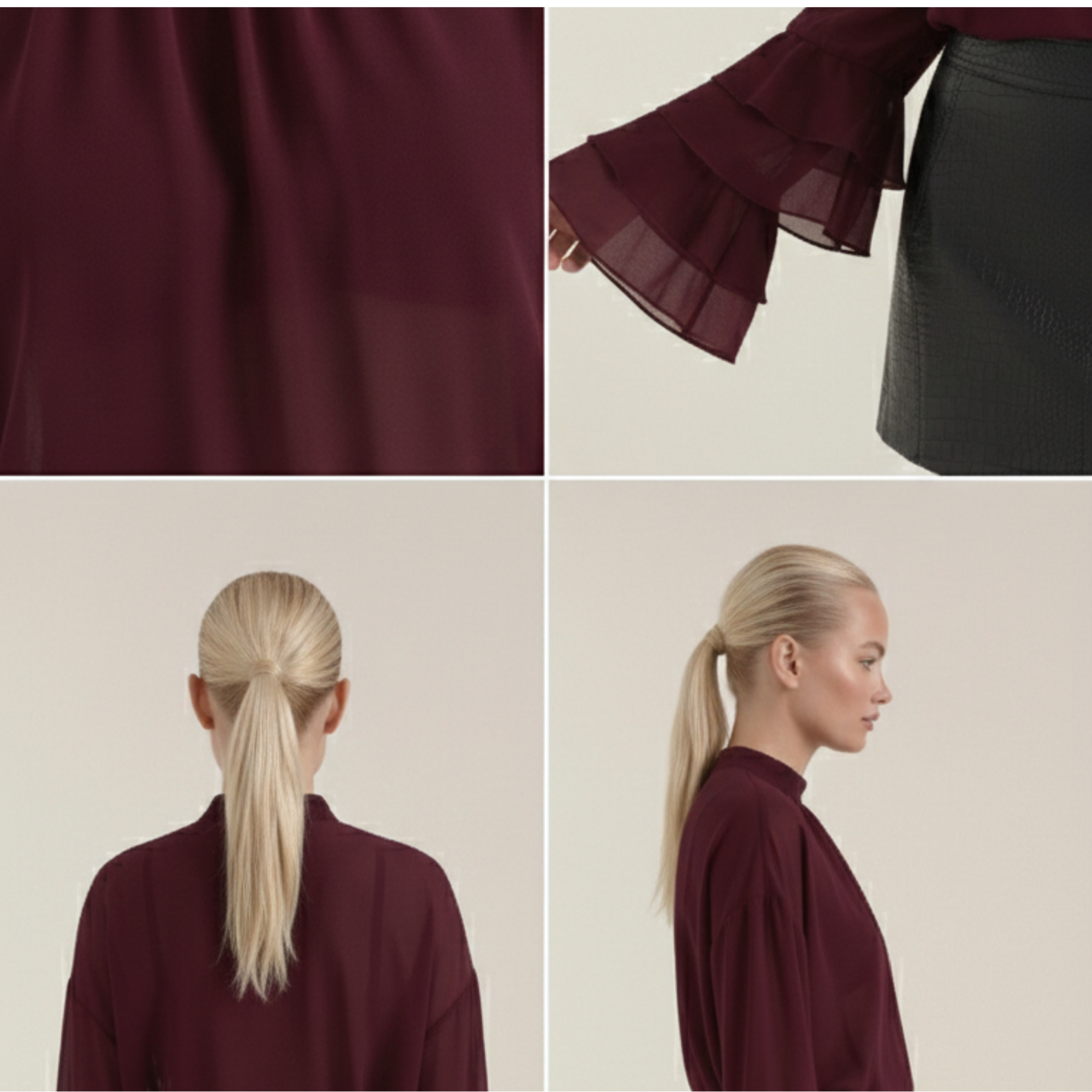Rollkragenbluse Damen mit Kragendetail