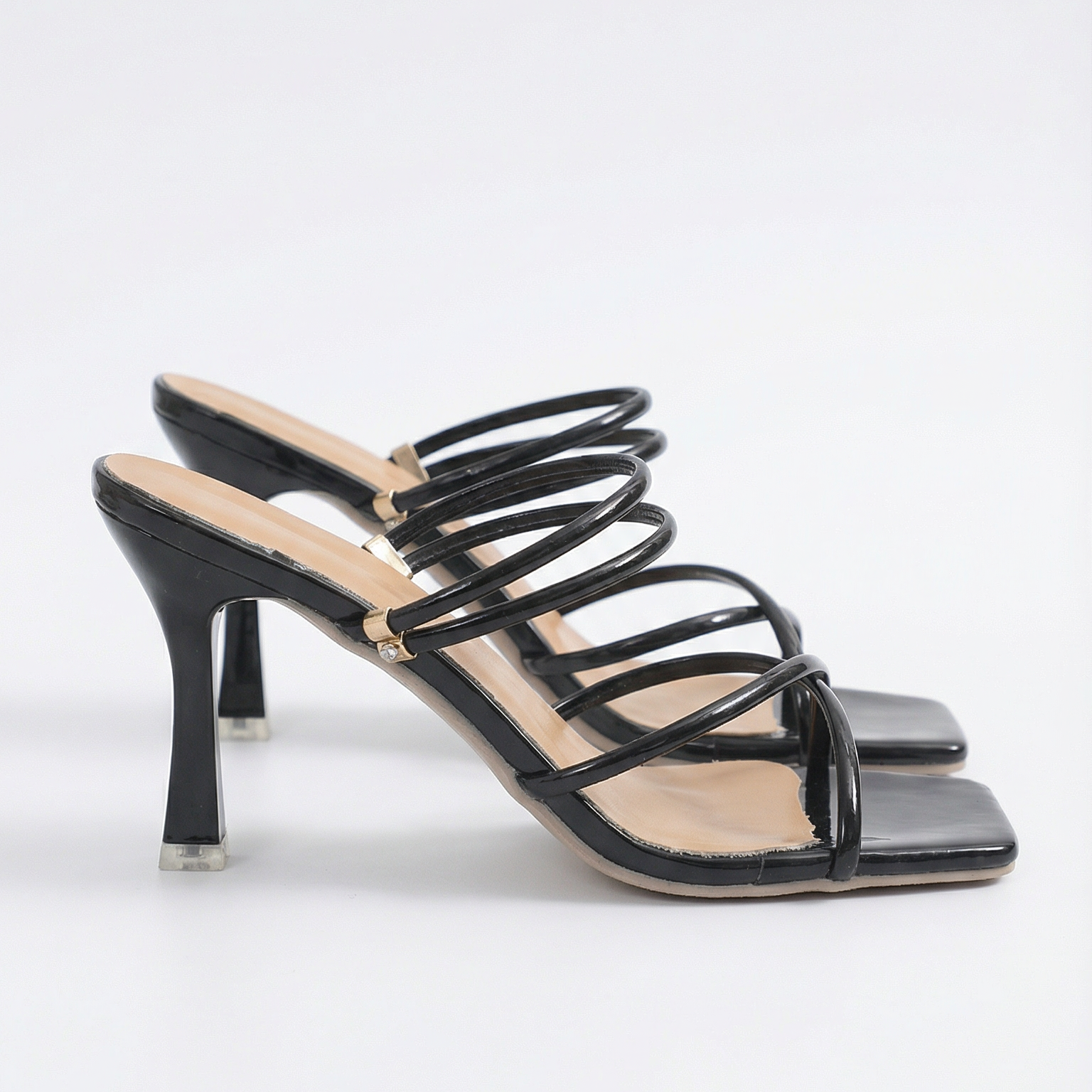 Sandalen Damen Absatz Eckige Vorderform Design