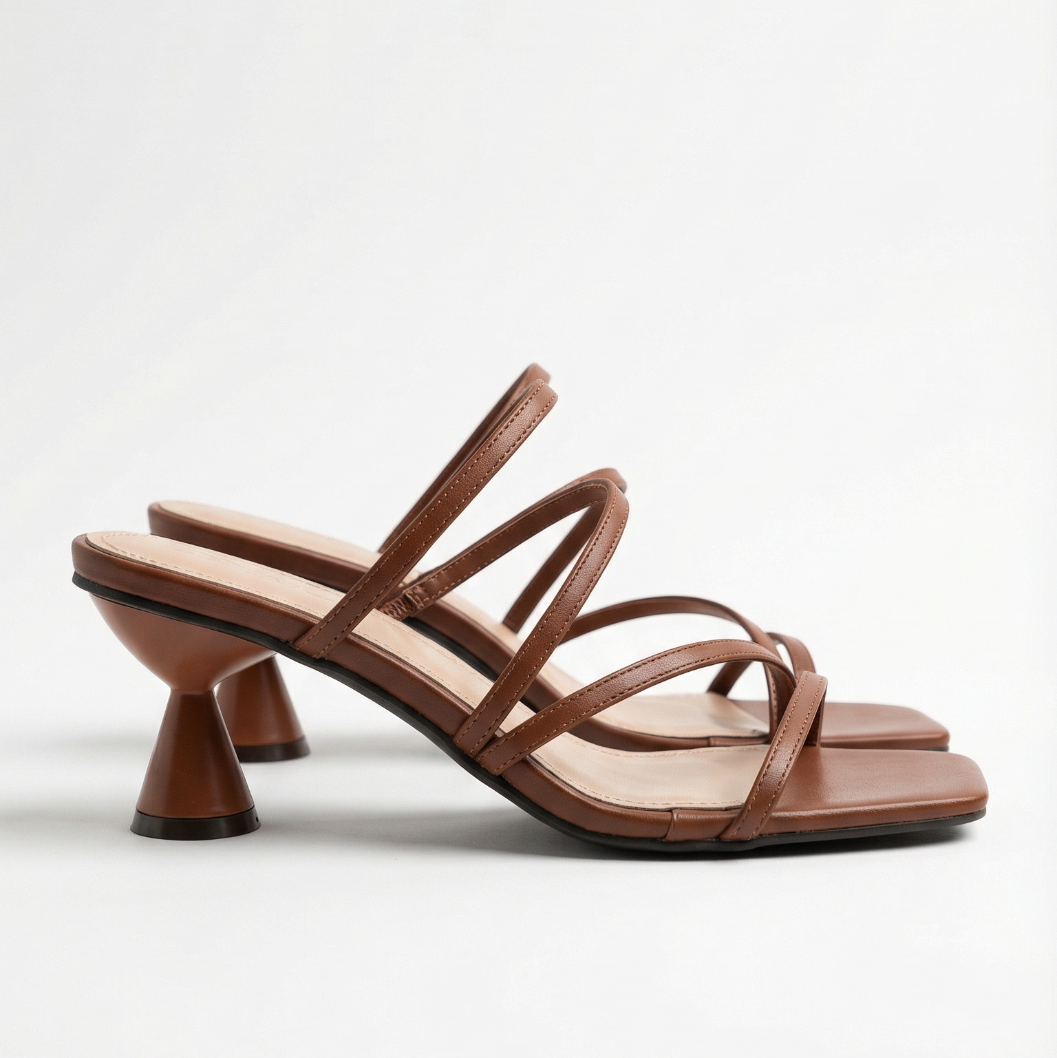 Sandalen Damen Absatz Offene Zehenpartie Riemen
