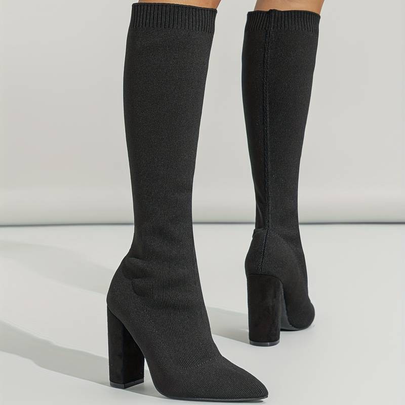 Stiefeletten Damen hoher Absatz feste strukturierte Form