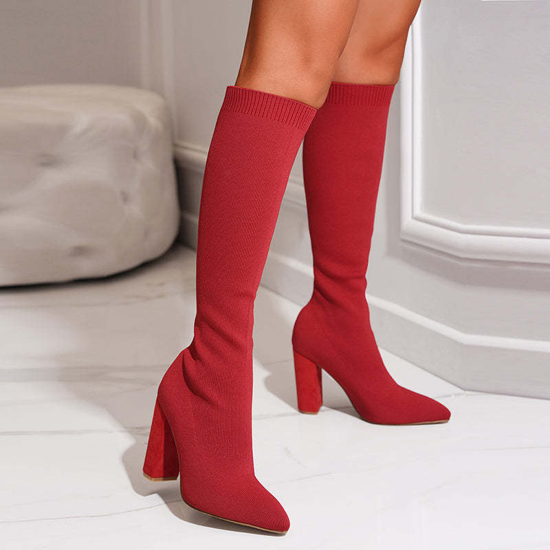 Stiefeletten Damen hoher Absatz feste strukturierte Form