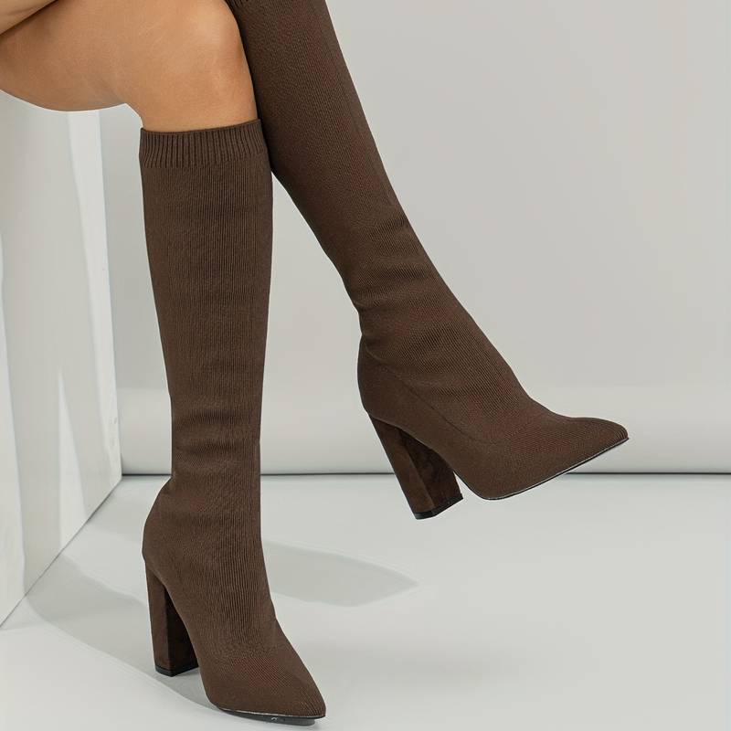 Stiefeletten Damen hoher Absatz feste strukturierte Form