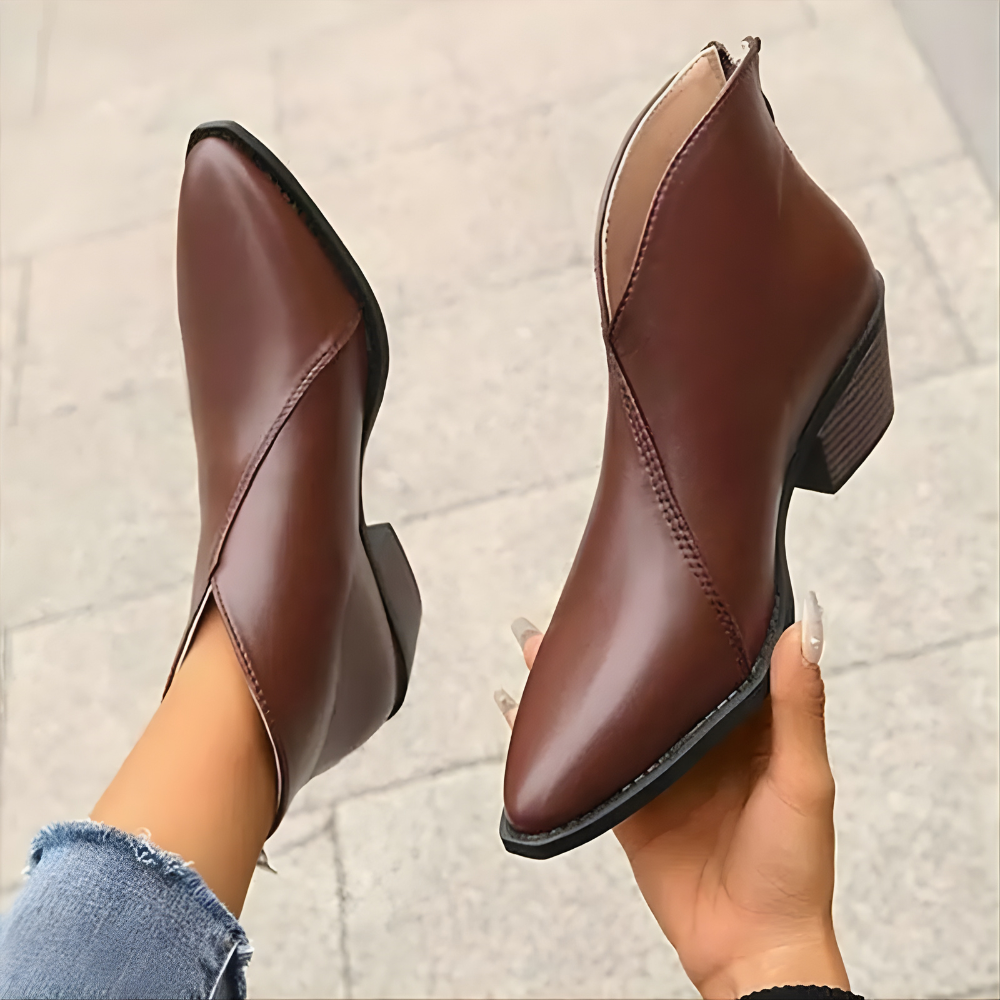Stiefeletten Damen spitz zulaufende Schuhspitze elegant