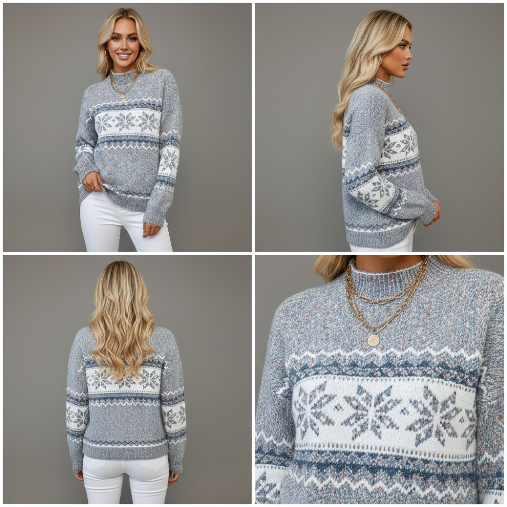 Strickoberteil Damen Strick Langarm Lockere Passform