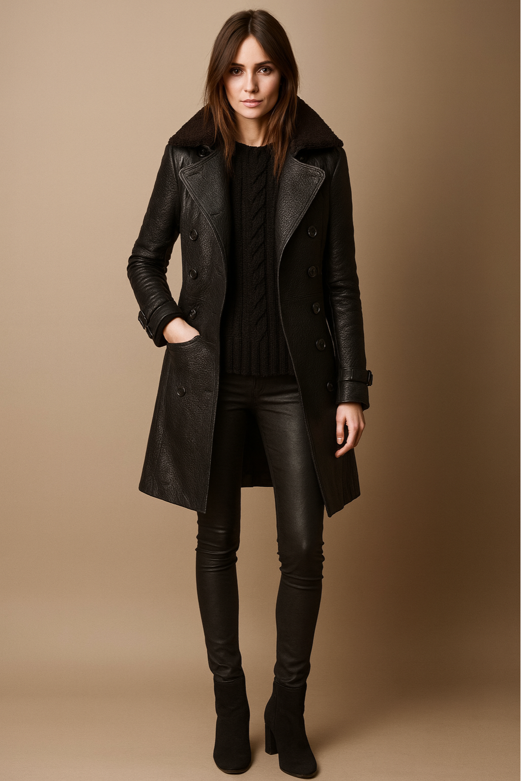 Trenchcoat Damen Zweireihiger Verschluss
